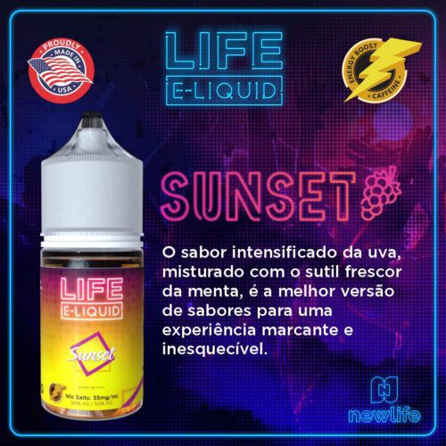 LÍQUIDO SUNSET - NICSALT - LIFE E-LIQUID