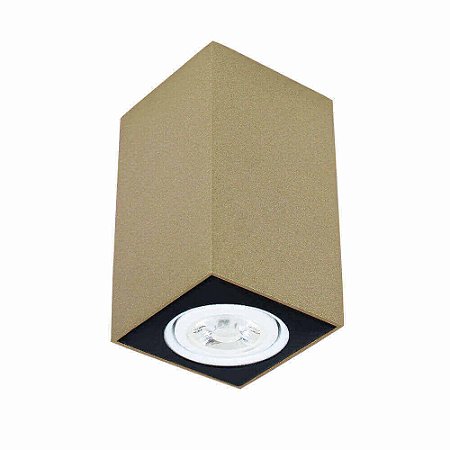 Plafon Cube 1 Par20 50w 80x80x135mm Dourado e Branco Newline PL03011DOBT              ✅ DISPONÍVEL