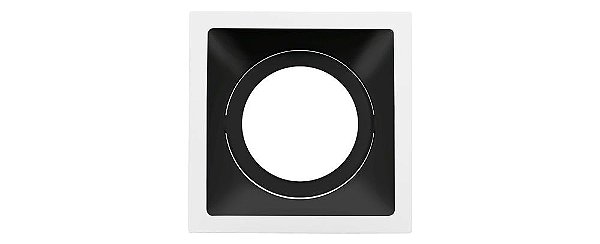 Embutido Recuado Direcionável Square PAR30 30W 140x140mm Cor Branco e Preto Stella STH8925BR/PTO