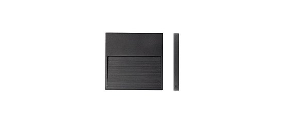 Balizador Sobrepor Big Neu 2 120x120mm Bivolt 3W 75LM 3000K IP65 Cor Preto Stella STH8756/30