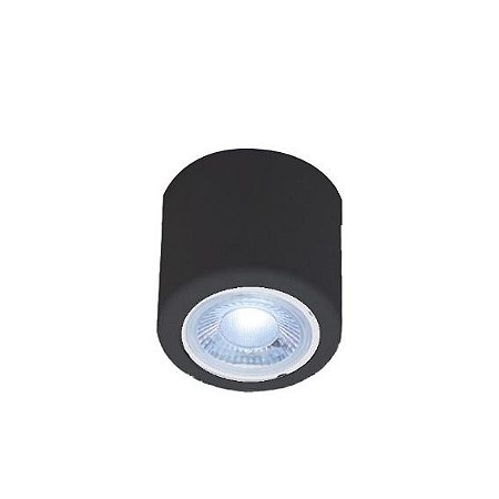 Plafon Sobrepor Bolt Cone Alumínio 08x6,5cm 1xGU10 7W Bivolt Cor Preto Ideal 641PT