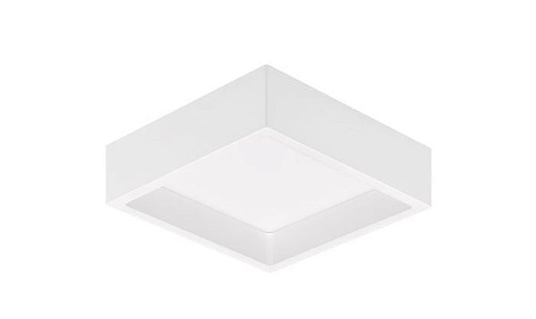 Plafon Sobrepor Recuado Quadrado 16x16cm 12W 4000K 950lm Bivolt Cor Branco Stella STH20902BR/40