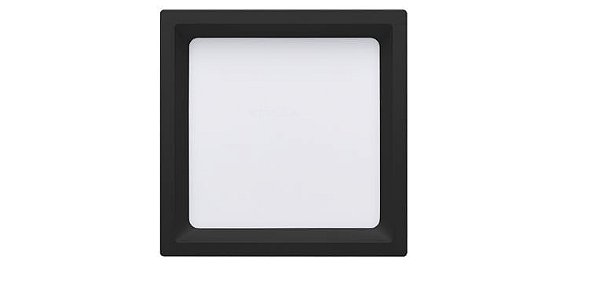 Plafon Sobrepor Recuado Quadrado 16x16cm 12W 4000K 800lm Bivolt Cor Preto Stella STH20902PTO/40