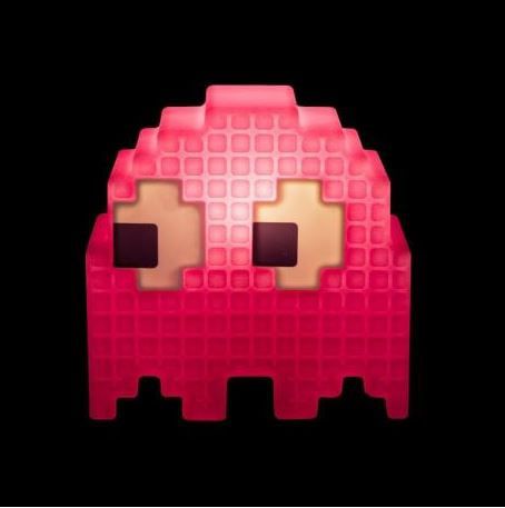 Luminária de Mesa Fantasminha Pixel Pacman Rosa Usare 1862   ✅ DISPONIVEL