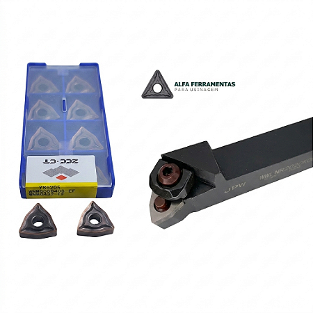 Porta Ferramenta Externo Intercambiável 20x20mm com Jogo de Pastilhas WNMG 08 ZCC.CT