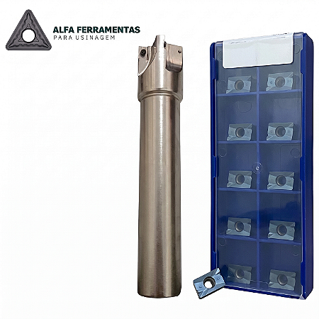 Kit Fresa Intercambiável 30mm APLX-1003 + 10 Insertos Apkt 100308 Lamina