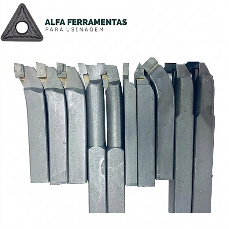 Kit Ferramentas Soldadas para Torno 12mm - Kit 10 Peças ISO/FRE/FAI