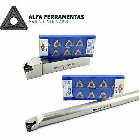 Kit Suporte de Rosqueamento Externo e Interno 20mm + Pastilhas RT16 60°
