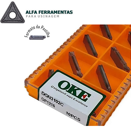 Pastilhas Bedame DGN 3mm OKE Original para Canal e Corte em Torno CNC