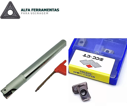 Fresa Intercambiável 20mm 2t + Insertos Pastilhas Apmt 1135