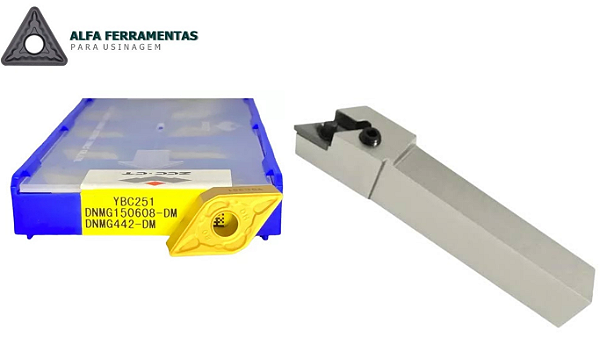 Kit Dnmg 150608 Zcc + Suporte Externo 20x20mm Torno