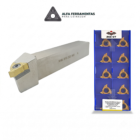 Kit de Rosqueamento Externo: Suporte 25x25 + Pastilhas ZCC-CT RT22 - Alfa Ferramentas para Usinagem