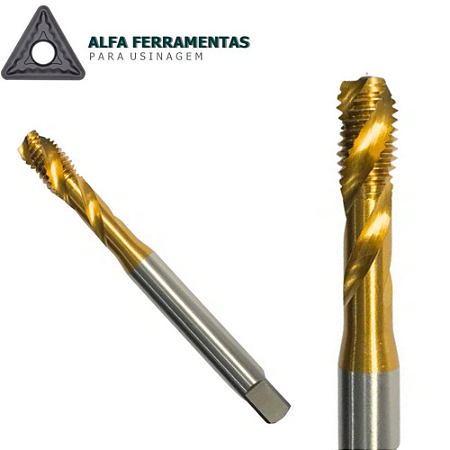 Macho Máquina M16 x 2.00 com Canal Helicoidal e cobertura de Titânio