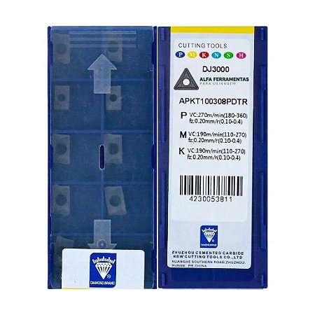 Pastilha de Metal Duro APKT 100308 – Inserto para Fresamento de Alta Performance