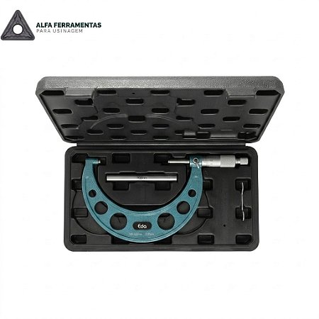 Micrômetro Externo 100 a 125mm Precisão 0,01mm Profissional com Estojo - EDA