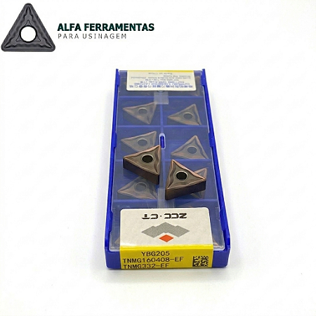Kit 20 Peças Pastilha TNMG 160404 e 160408 EF ZCC-CT - Metal Duro para Desbaste e Acabamento