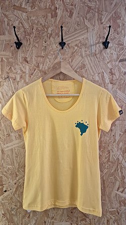 Camiseta Feminina Brasil Amarela
