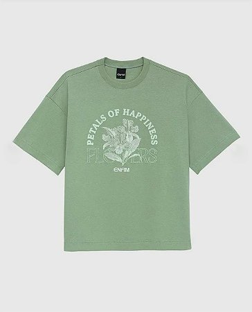 Camiseta Ampla - Flowers Verde