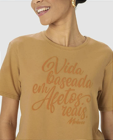 Camiseta Cropped - Marrom Afetos Reais