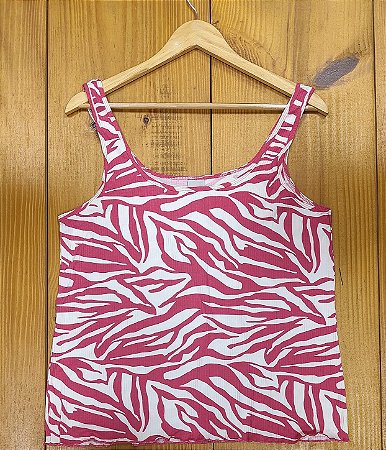 Blusa Cropped Malwee Rosa Estampada