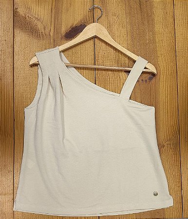 Blusa Marbella Um Ombro Regata e Outro Alça