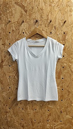 STELLAFIORI - Blusa Báscia Decote V - Branca P