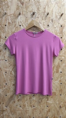 STELLAFIORI - Blusa Básica Decote Redondo - Rosa P