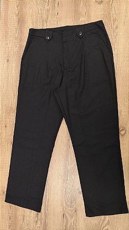 MALWEE - 9154 Calça Alfaiataria Bolso - Preta
