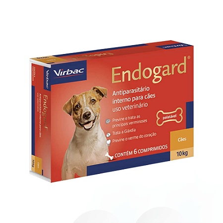 Endogard Vermífugo Virbac Cães De 10kg Com 6 Comprimidos