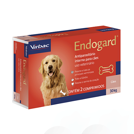 Endogard Vermífugo Virbac Cães De 30kg Com 2 Comprimidos