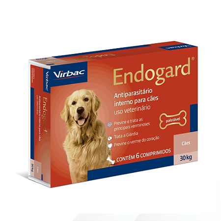 Endogard Vermífugo Virbac Cães De 30kg Com 6 Comprimidos