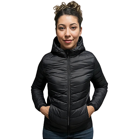 Jaqueta Puffer Bobojaco Masculino/Feminino Casaco Blusa Forrada Touca Bolso Inverno Frio Acolchoada