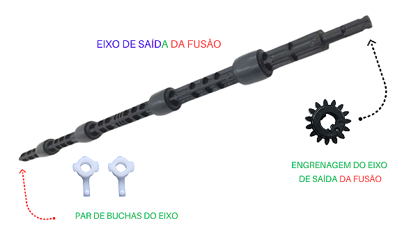 KIT EIXO SAIDA DO PAPEL + BUCHAS + ENGRENAGEM SAMSUNG SCX3405 / ML2165 I COMPATÍVEL