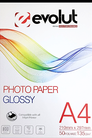 PAPEL FOTOGRÁFICO A4 - 135 GRAMAS PCTE 50 FOLHAS