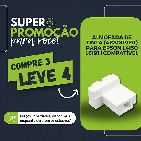 COMPRE 3 LEVE 4  - ALMOFADA DE TINTA (ABSORVER) PARA EPSON L4150 L6191 | COMPATÍVEL