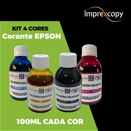 KIT REFIL TINTA BULK-INK 100ML - EPSON COMPATÍVEL C/ 4 CORES