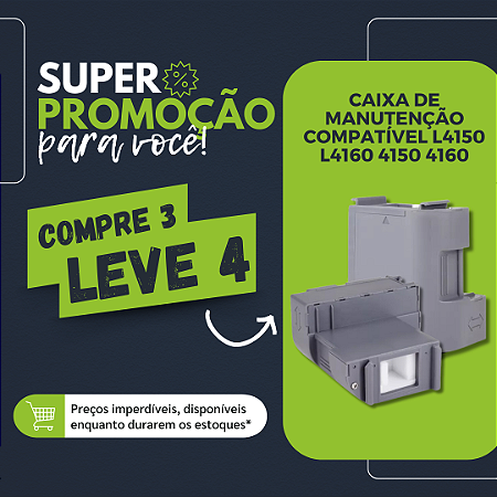 CAIXA MANUTENCAO EPSON L4150 / L4160 COMPLETA - PROMOCAO 4X3
