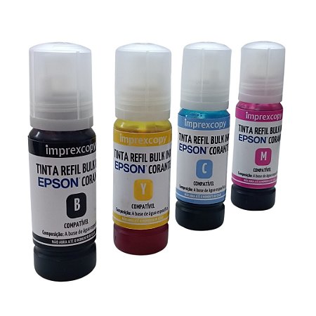 KIT TINTAS REFIL COMPATÍVEL ECOTANK 70ML - EPSON 4 CORES
