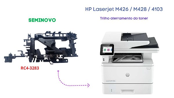SUPORTE ENCAIXE FONTE ALTA LASERJET M426 M428 4103 C/ ATERRAMENTOS
