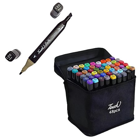 CANETA TOUTCH PONTA DUPLA 48UN C/ BOLSA