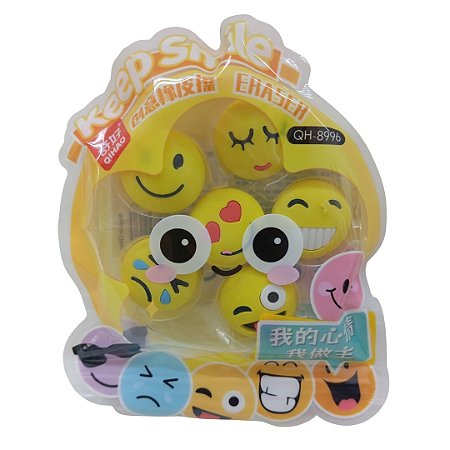 KIT 6 MINI BORRACHAS EMOJI