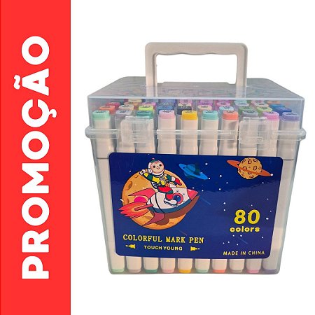 CANETA TOUTCH PONTA DUPLA 80UN BRANCA C/ ESTOJO