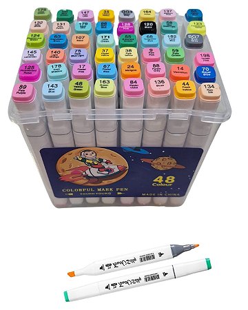 CANETA TOUTCH PONTA DUPLA 48UN BRANCA C/ ESTOJO