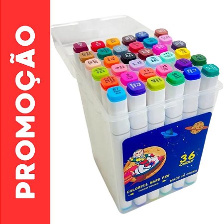 CANETA TOUTCH PONTA DUPLA 36UN BRANCA C/ ESTOJO