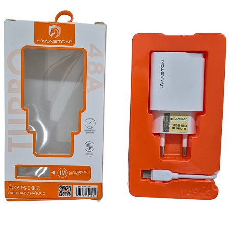 CARREGADOR TIPO-C TURBO HMASTON 2 ENTRADAS + CABO - Y45-3 1M