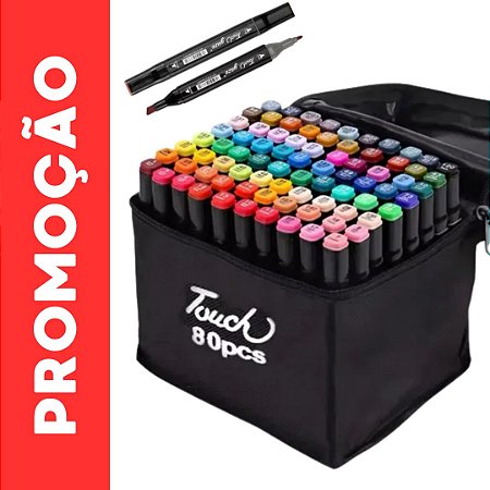 CANETA TOUTCH PONTA DUPLA 80UN C/ BOLSA