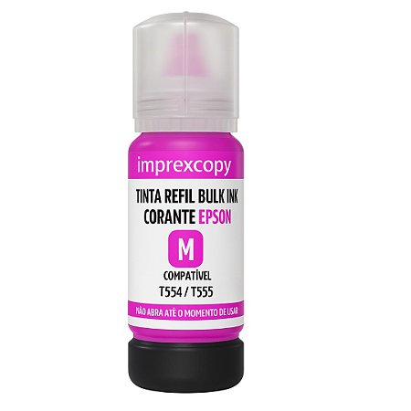 TINTA REFIL COMPATÍVEL ECOTANK T554 / T555 MAGENTA 70ML - EPSON