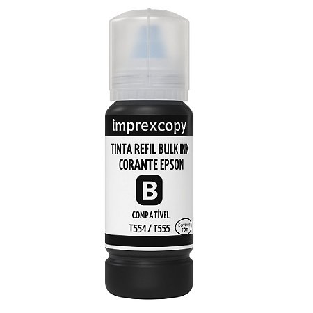 TINTA REFIL COMPATÍVEL ECOTANK T554 / T555 PRETO 70ML - EPSON