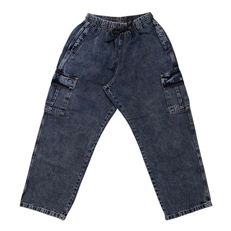 Calça Cargo Jeans Marmorizado John Roger
