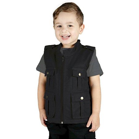 COLETE INFANTIL ARMY PRETO TREME TERRA